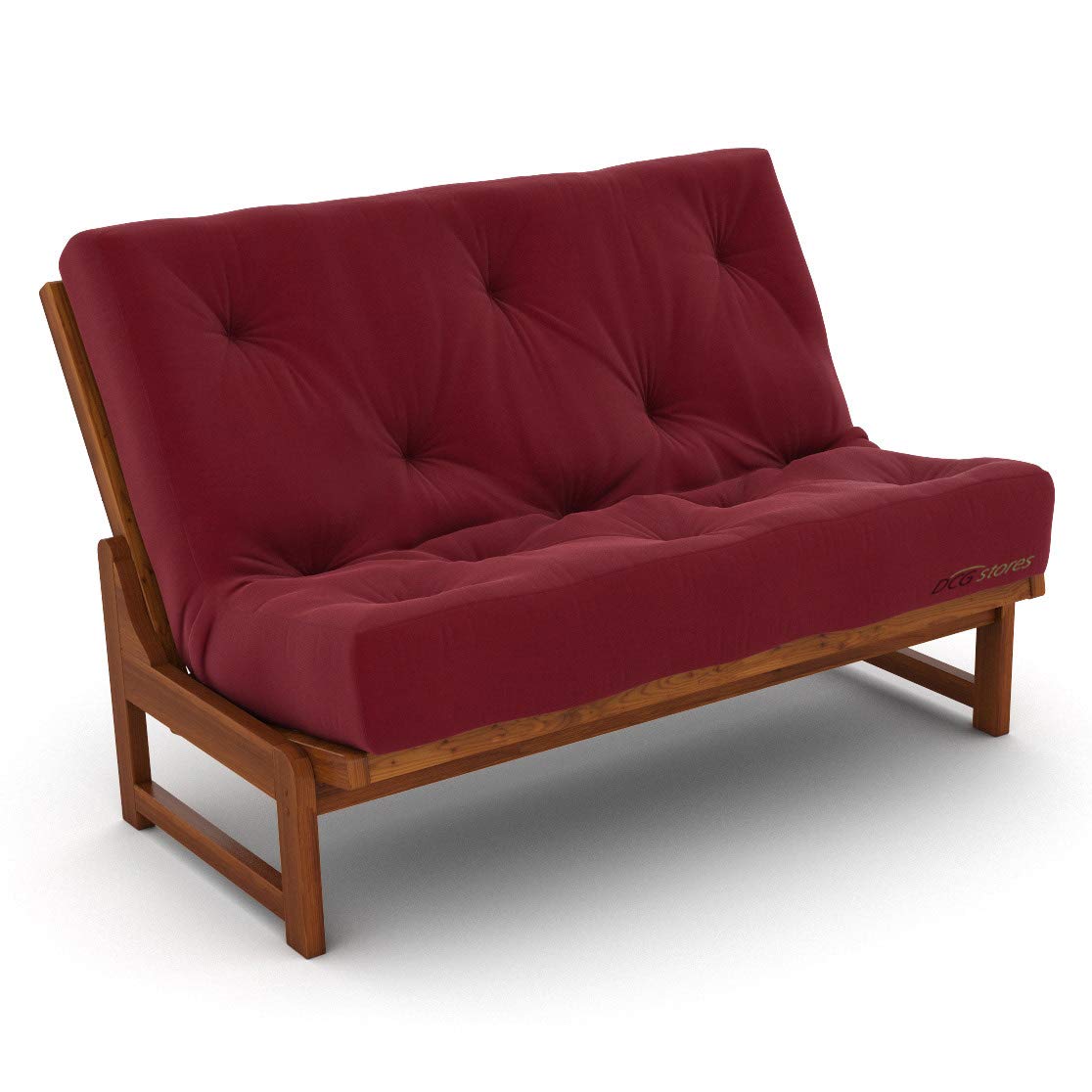 Nirvana Futons 6-Inch Comfort Loveseat Futon Mattress - Burgundy Twill - Made in USA - Perfect for Small Spaces, Guest Rooms & Dorm Rooms