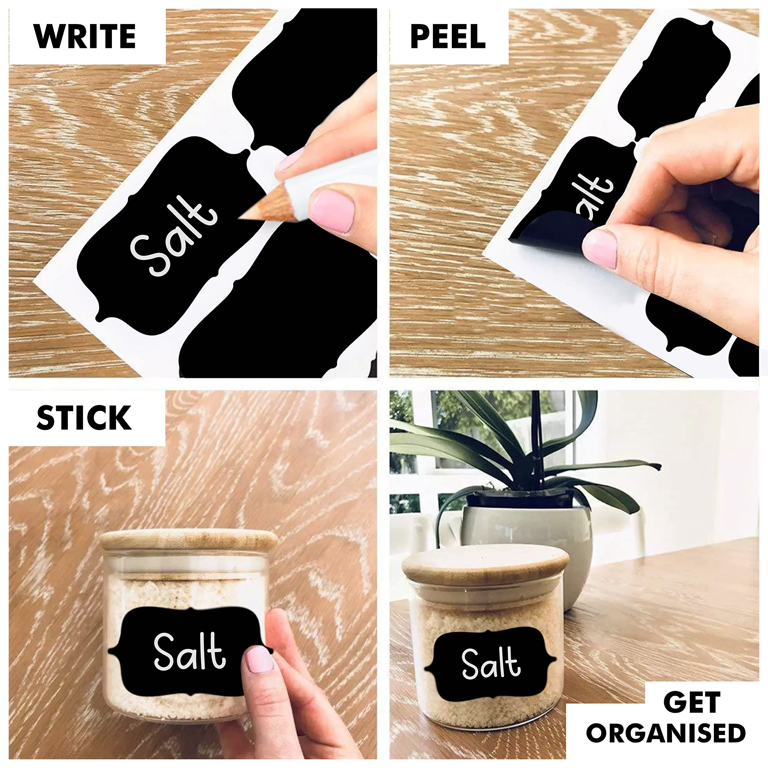 FlyBuy Hub 84-Pack Waterproof Vinyl Stickers for Mason Jars & Glass Bottles - 2.5