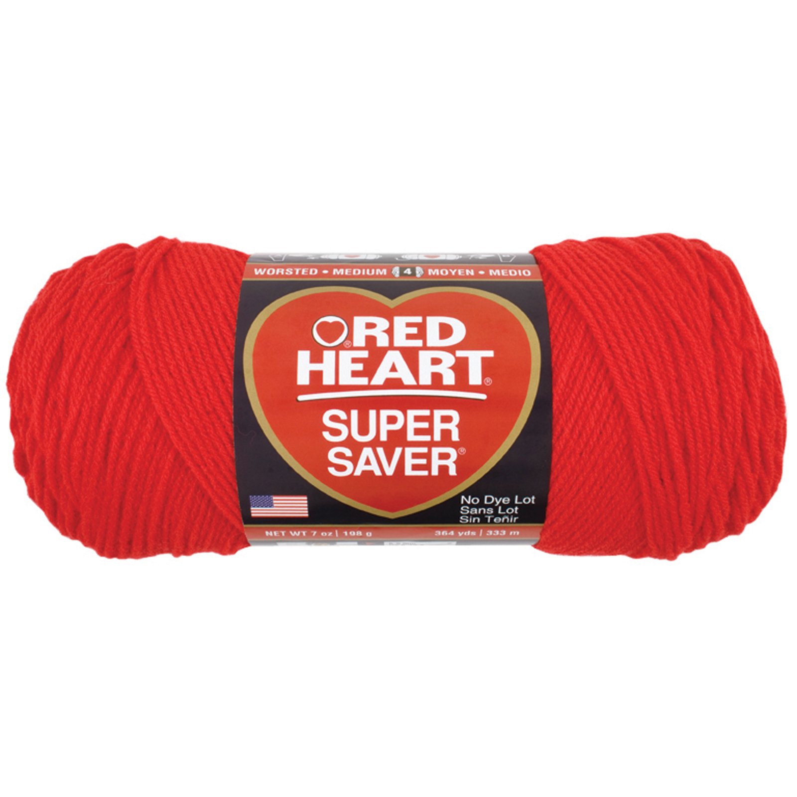 Red Heart Super Saver Yarn - Hot Red | Premium Acrylic Knitting Yarn for Crochet, Blankets & DIY Crafts | Soft & Durable for Home Decor & Gift Making
