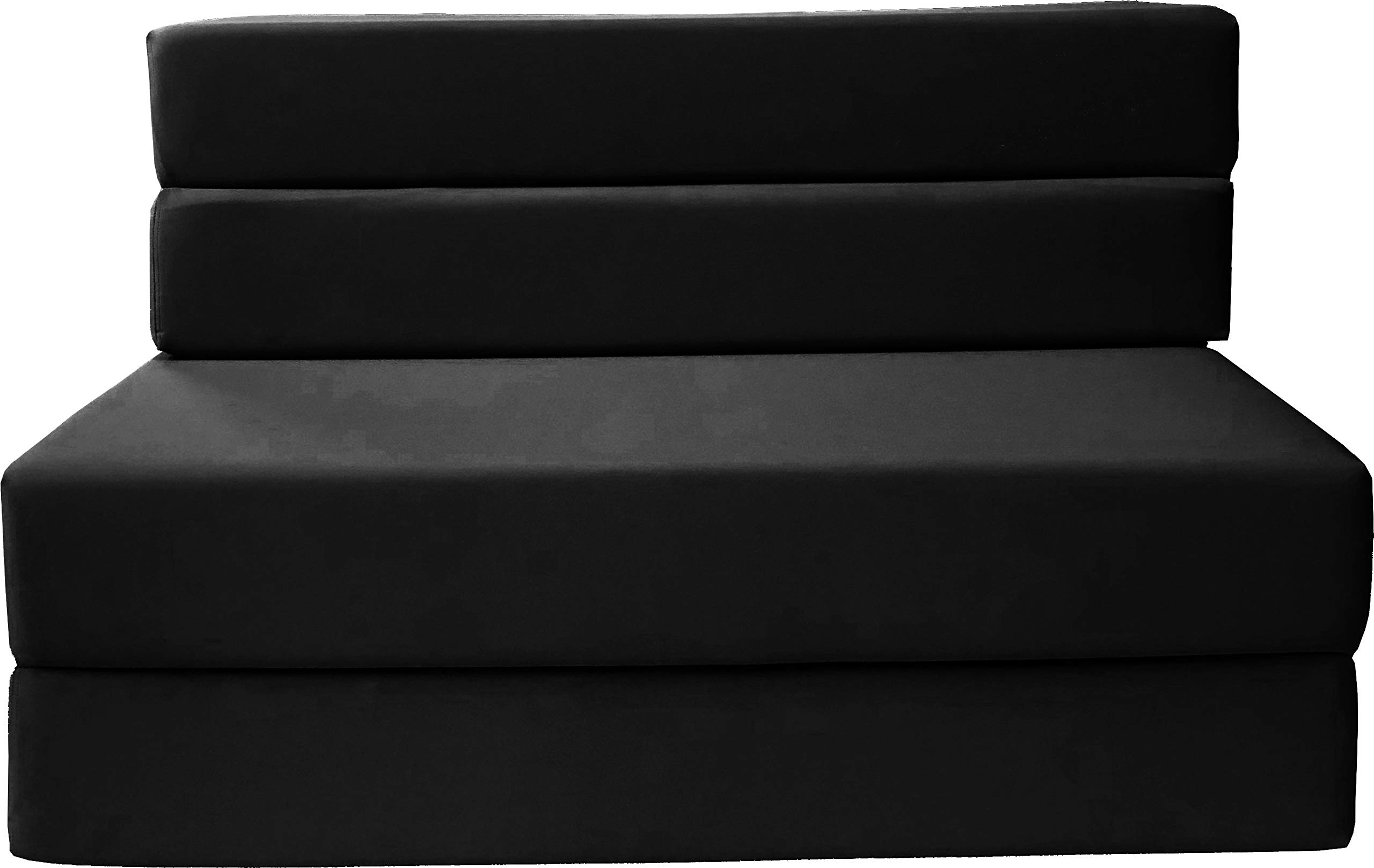 D&D Folding Foam Futon Mattress - Twin Size Sofa Bed for Small Spaces, Guest Bed & Daybed - Comfortable Black Convertible Sleeper for Apartments, Dorms & Living Rooms