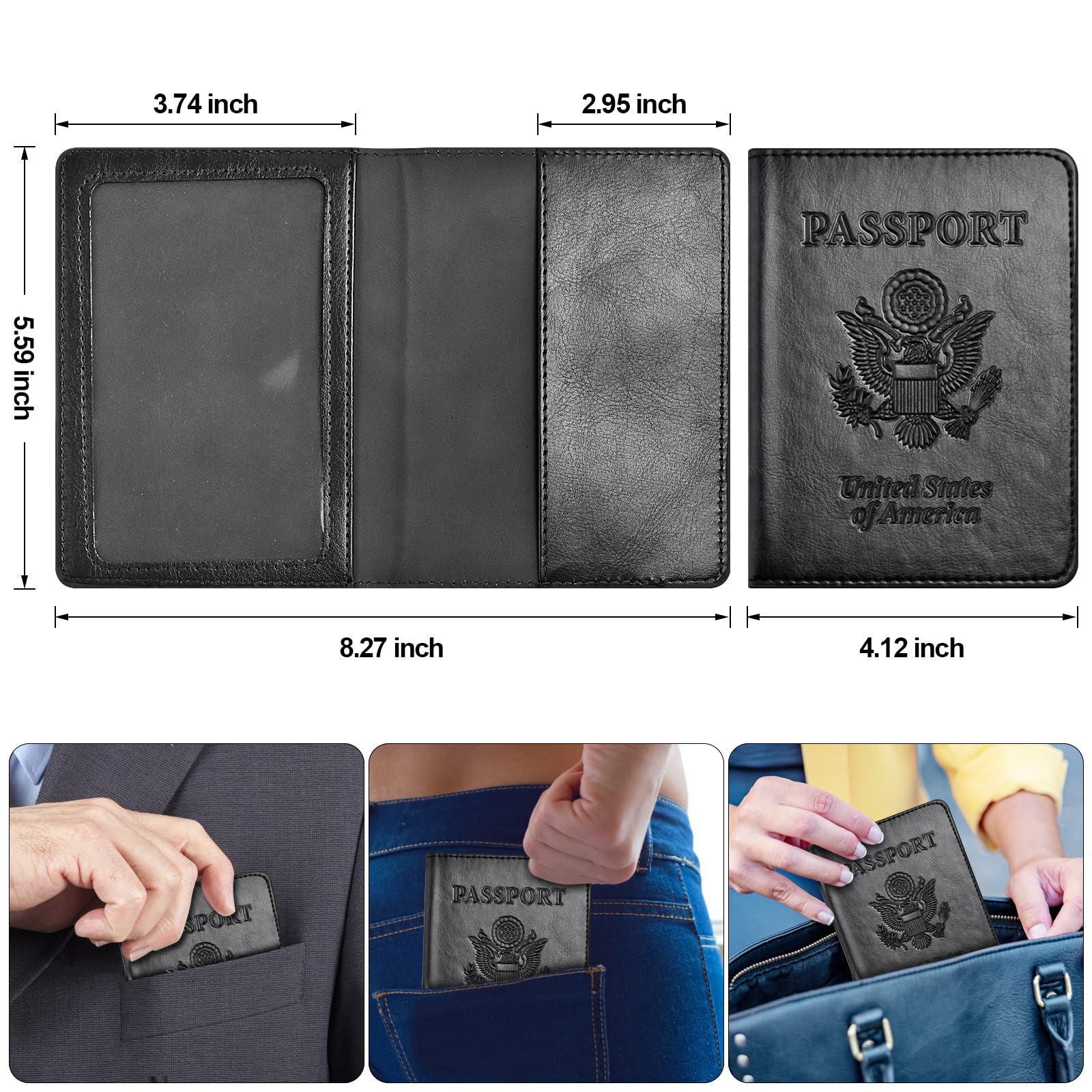 Premium 2-Pack RFID Blocking Passport Holder Wallet Cover - Slim Travel Essentials for Women & Men | Perfect for International Flights, Vacations & Business Trips