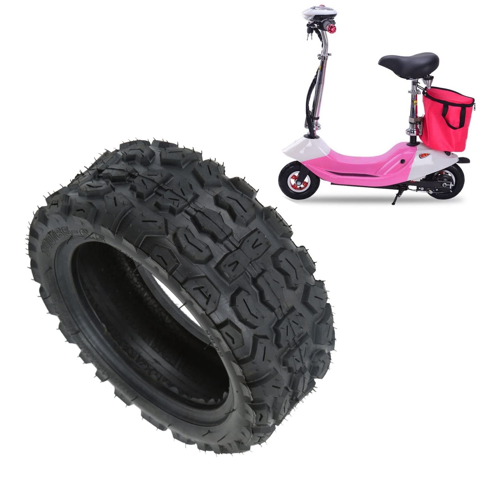 100/65-6.5 Electric Scooter Tire - Silent Off-Road Vacuum Replacement Tire for Electric Scooters & E-Bikes - Perfect for Commuting, Off-Road Adventures & Urban Riding