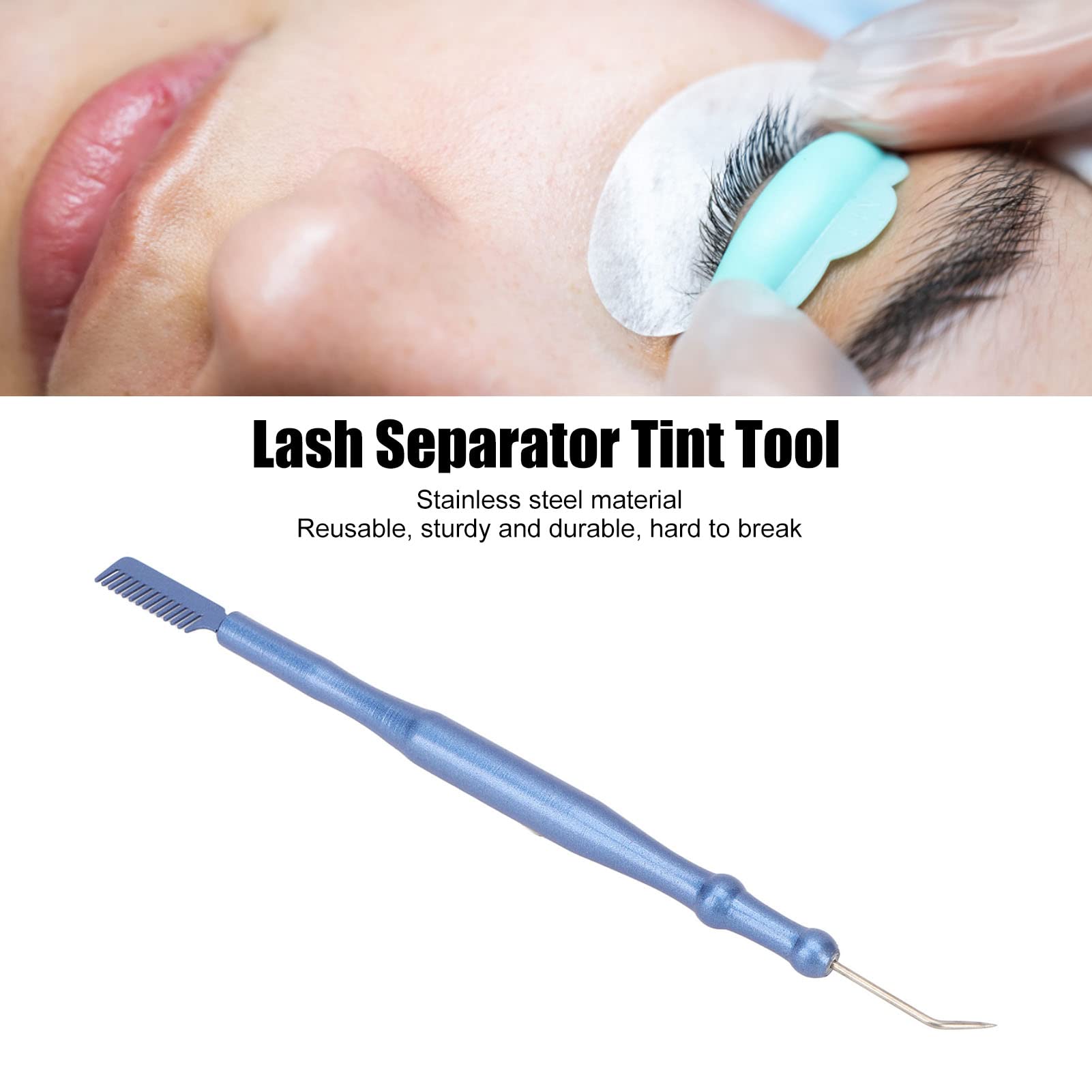 Professional Eyelash Lift & Perm Kit - 2pcs Double Head Stainless Steel Tools for Salon & Home Use (Blue) | Perfect for Lash Extensions, Volume Lashes & DIY Beauty Treatments