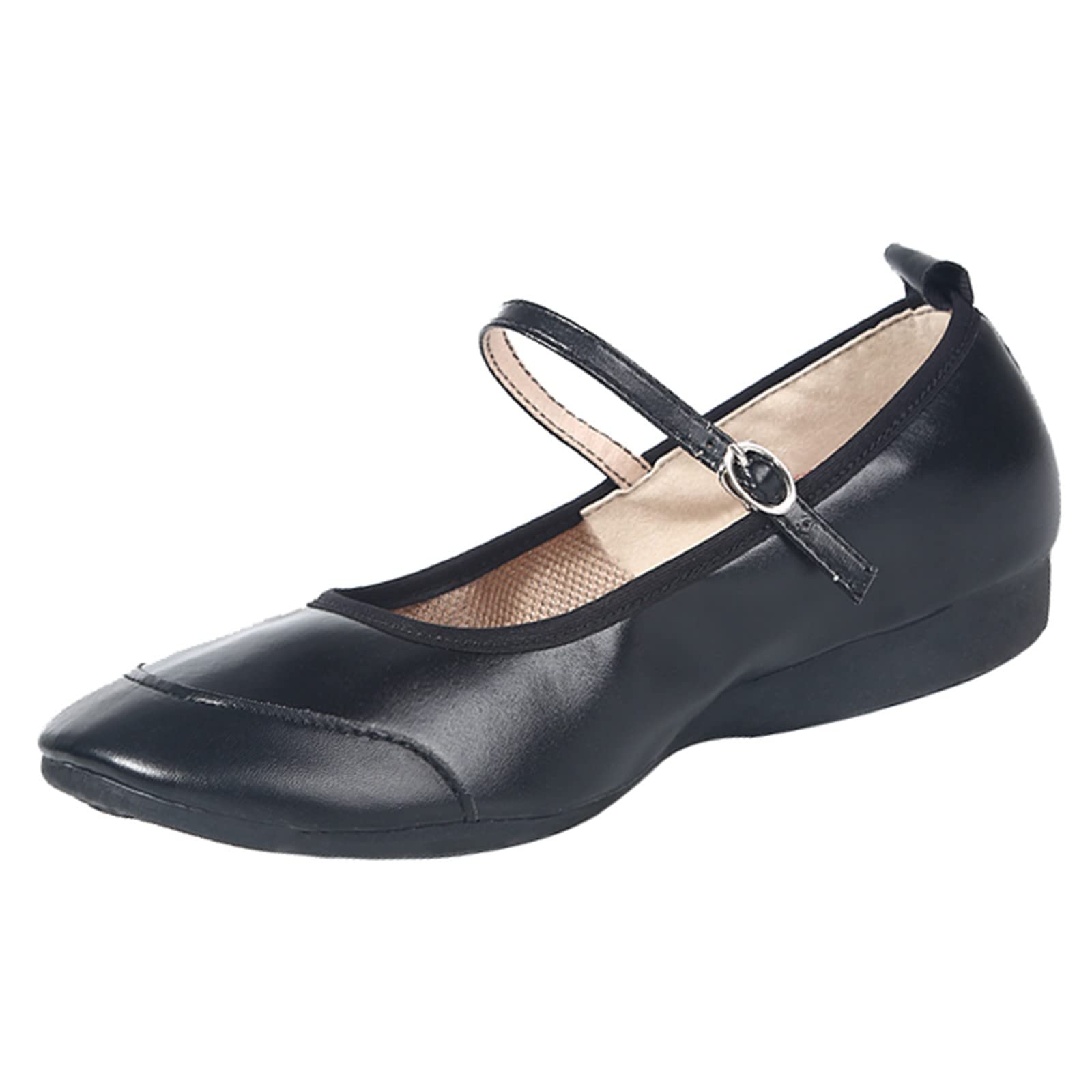 Women's Slip-On Latin Dance Shoes - Soft Comfort, Non-Slip Asakuchi Sole, Black Casual Shoes for Women (Size 9) | Perfect for Salsa, Ballroom & Social Dancing