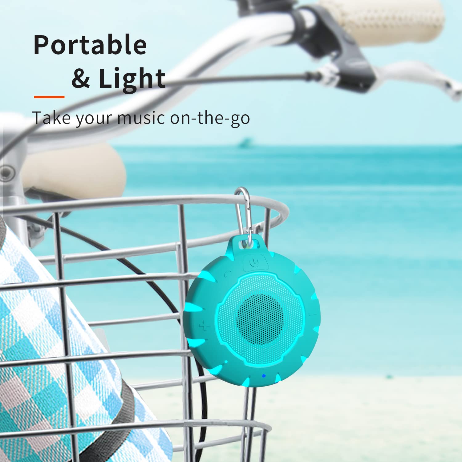 HEYSONG Waterproof Bluetooth Speaker - Portable Shower Speaker with HD Sound, IPX7 Waterproof for Pool, Beach, Kayaking - Perfect Gift for Women, Men, Teens - Great for Bathroom, Outdoor Adventures & Travel