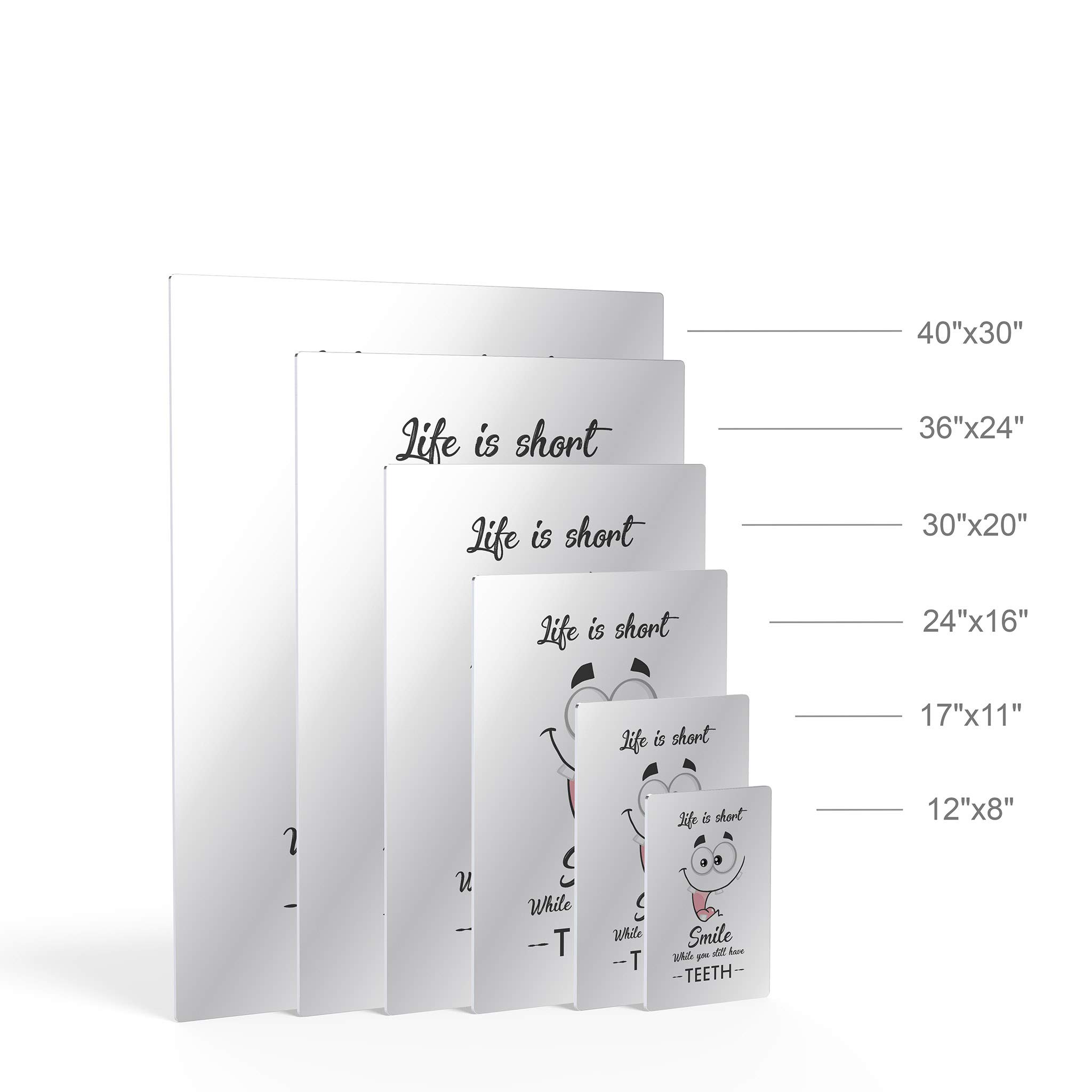 Funny Bathroom Wall Art - 'Life is Short, Smile While You Still Have Teeth' Metal Print Sign | Ready to Hang Bathroom Decor | Home Decoration Made in USA (36x24) | Perfect for Powder Rooms, Guest Baths & Humorous Home Gifts