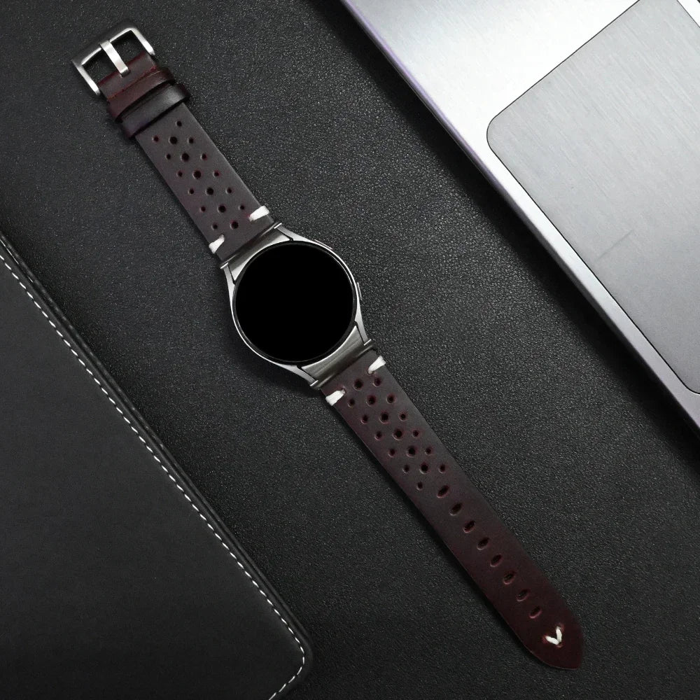 Premium Quick Fit No Gaps Leather Watch Bands - Comfortable & Adjustable Replacement Straps for Apple Watch, Fitbit & Smartwatches - Perfect for Workouts, Office & Everyday Wear