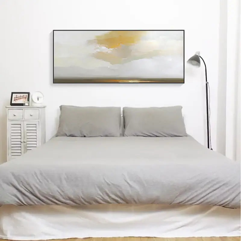 Ocean and Sky Painting #OS 015 - Handmade Canvas Wall Art for Home & Office Decor - Perfect for Living Room, Bedroom, or Office Wall Decoration