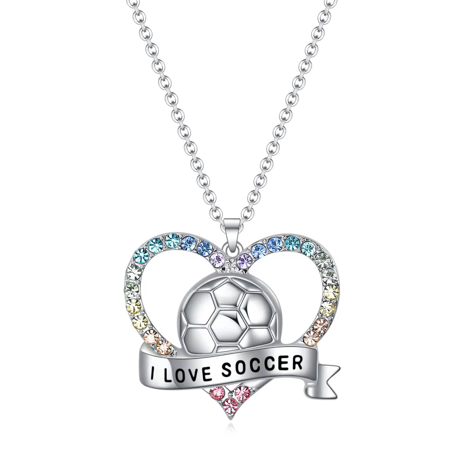 Colorful Sports Lovers Jewelry - Volleyball Basketball Soccer Football Necklace for Women & Girls | Perfect Birthday Gift for Daughter, Niece & Athletes | Great for Game Days, Sports Events & Casual Wear
