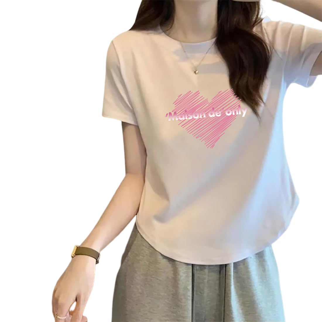Women's Casual Basic Short Sleeve T-Shirt - Soft Cotton Summer Tee with Trendy Prints for Everyday Wear, Outing & Vacation Outfits