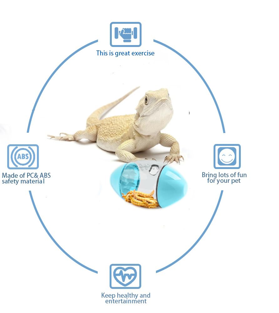 Premium Lizard Feeder Toy Ball - Interactive Bearded Dragon Enrichment Toy for Reptiles, Geckos & Small Pets | Stimulating Foraging Activity, Exercise & Mental Engagement | Ideal for Terrariums, Habitats & Playtime