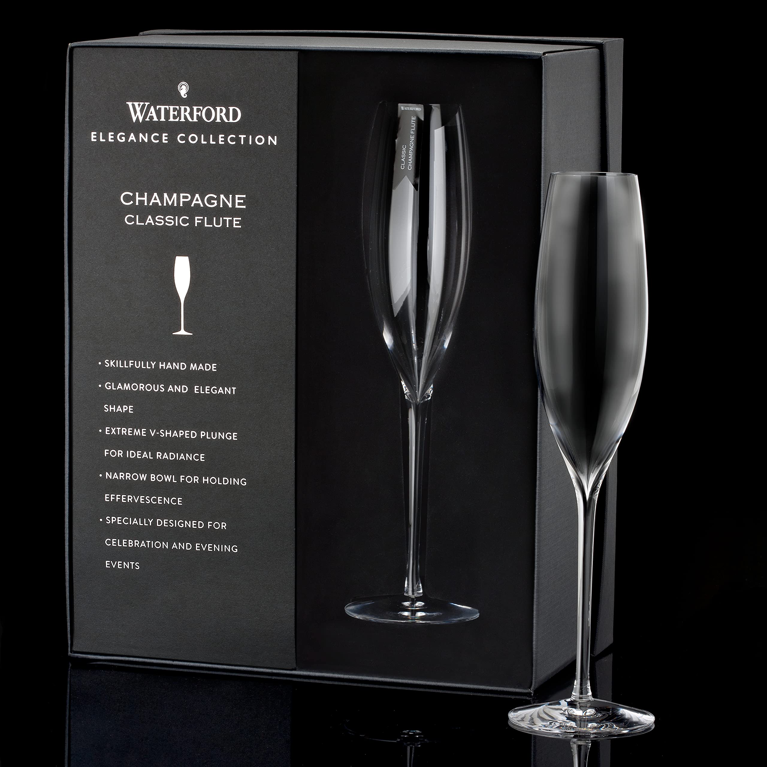 Waterford Elegance Classic Personalized Wedding Champagne Flutes - Set of 2 Custom Engraved Crystal Toasting Glasses for Bride & Groom, Anniversary Gifts - Perfect for Wedding Toasts, Vow Renewals & Romantic Celebrations