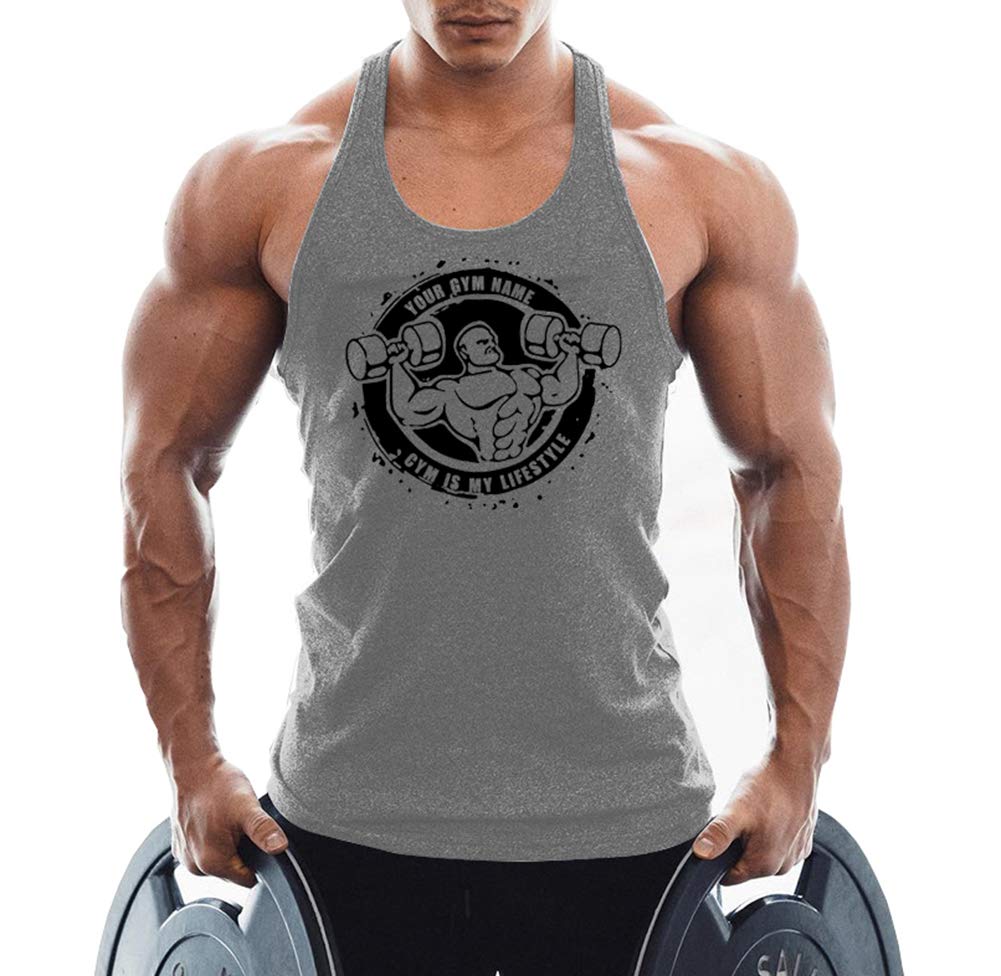 InleaderStyle Men's Gym Workout Stringer Tank Tops - Breathable Cotton Bodybuilding Sleeveless Shirt for Weightlifting & Fitness Training - Perfect for Gym, Running, and Athletic Activities