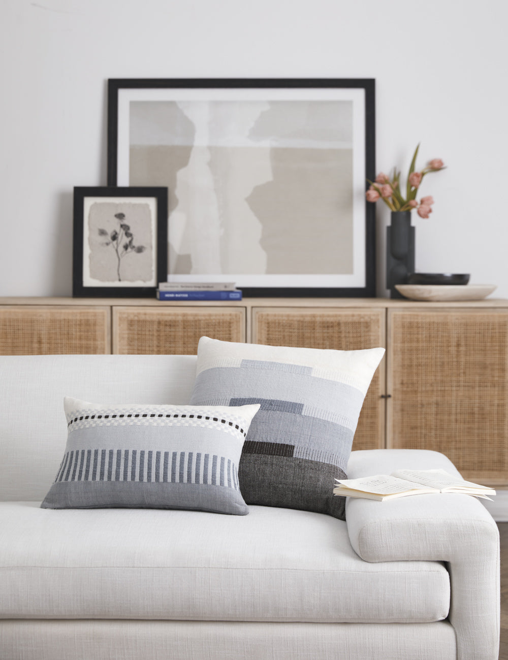 Bole Road Textiles Bale Pillow - Organic Cotton Decorative Throw Pillow for Sofa, Bed & Home Decor - Perfect for Living Room, Bedroom & Cozy Spaces