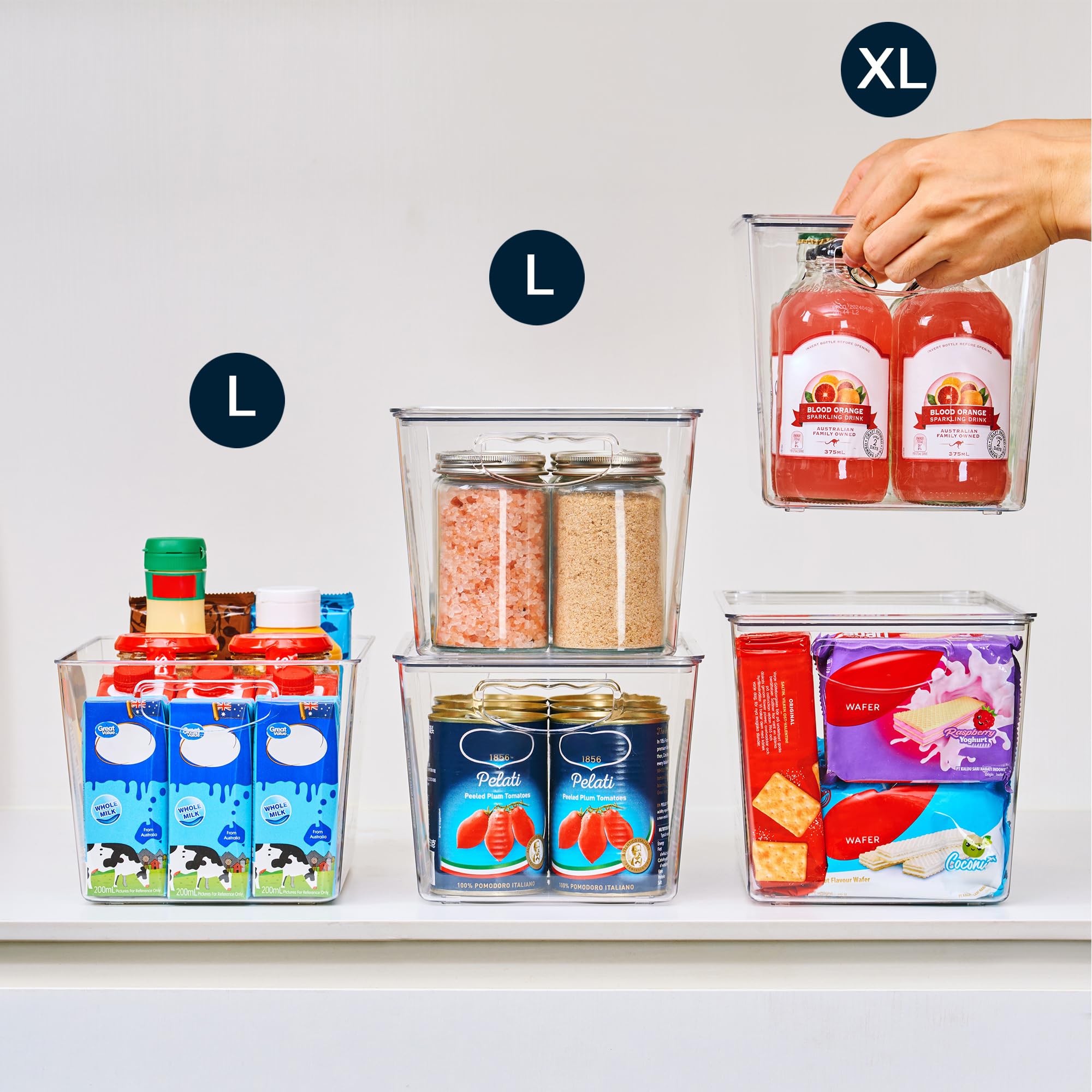 Theaoo Clear Storage Bins with Lids - 8 Pack Stackable Large Plastic Containers for Pantry, Kitchen, Fridge, Laundry, Bathroom, Garage & Closet Organization - Perfect for Home Storage & Cabinet Organizing