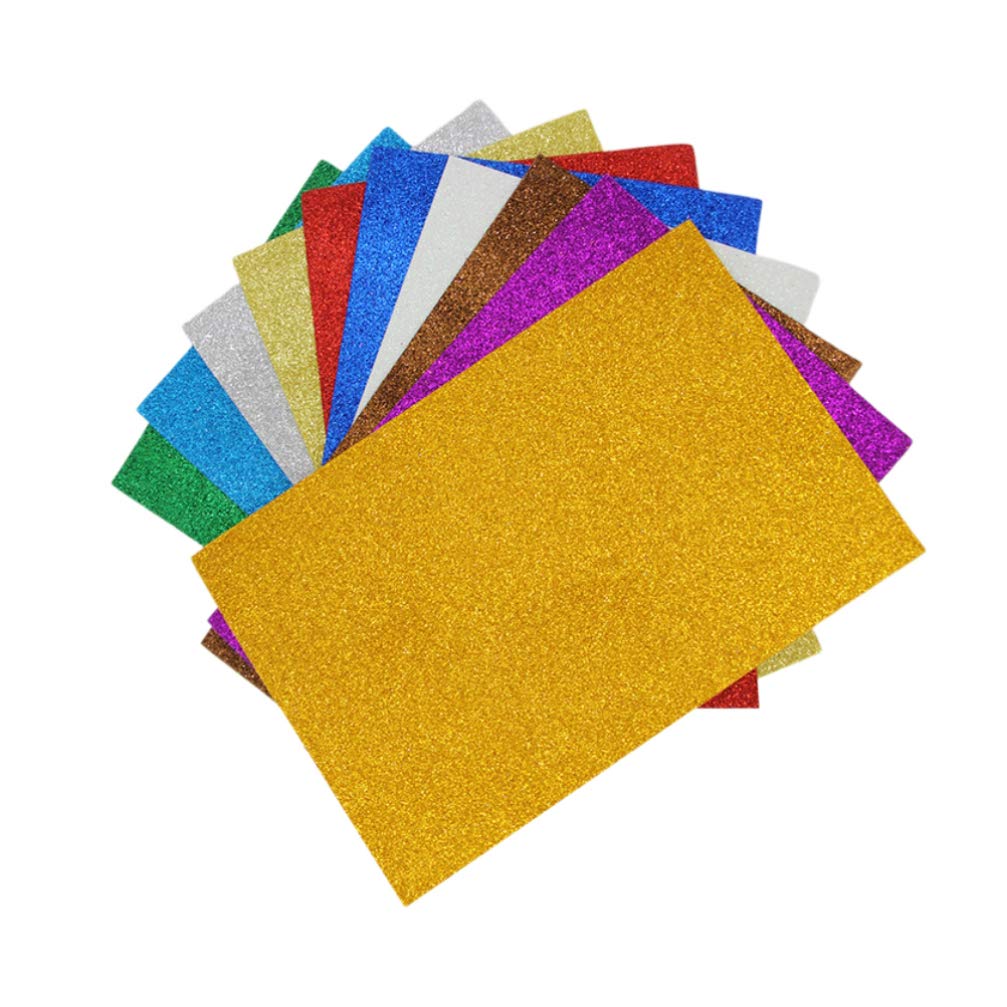 DOITOOL 10pcs Glitter Sponge Art Decal Sheets for Bogg Bags - DIY Craft Decal Paper for School Projects, Party Decor & Gift Wrapping