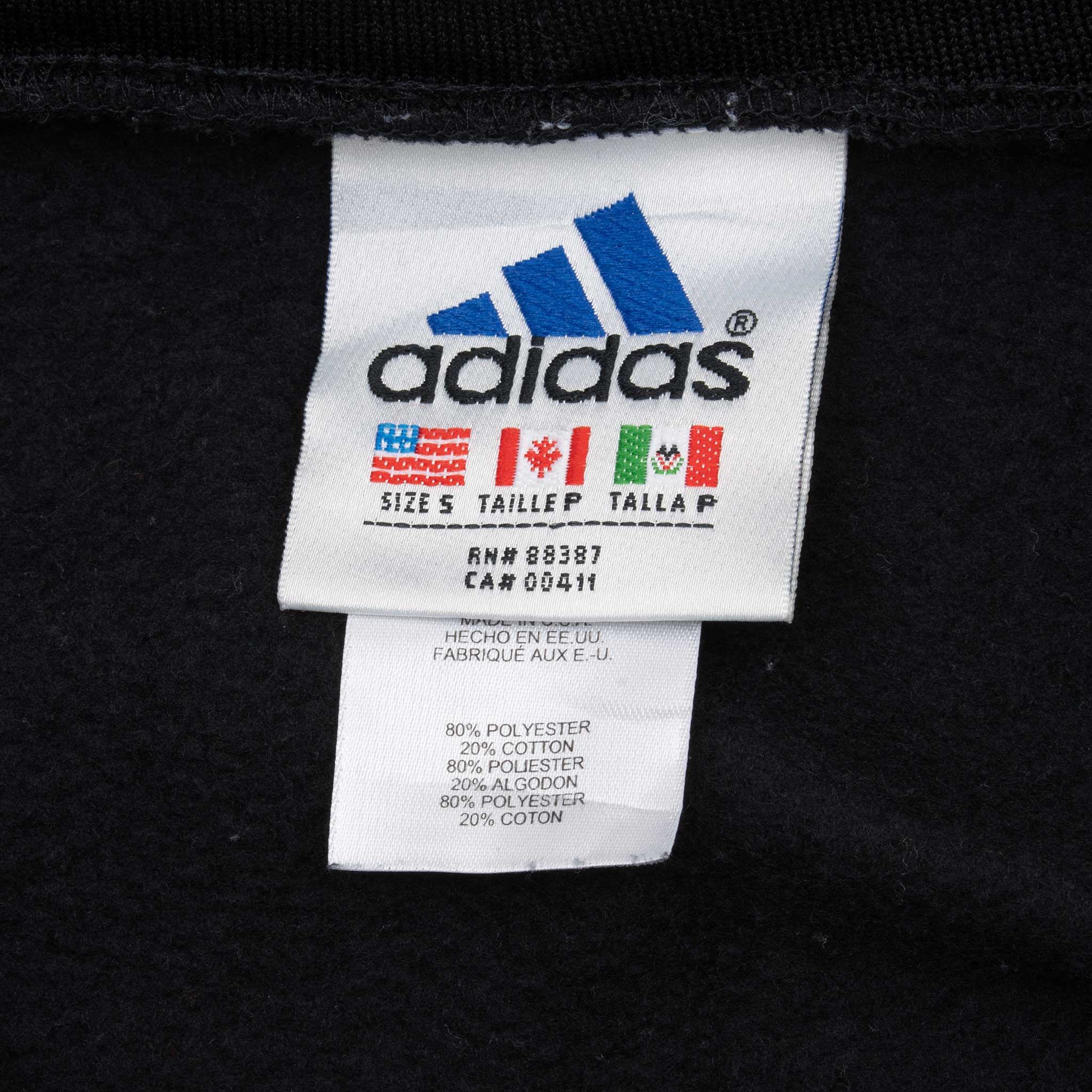 Vintage Adidas Black Hooded Track Jacket 1990s Small Made in USA - Retro Streetwear for Men & Women - Perfect for Casual Outfits, Gym Wear & 90s Fashion Style