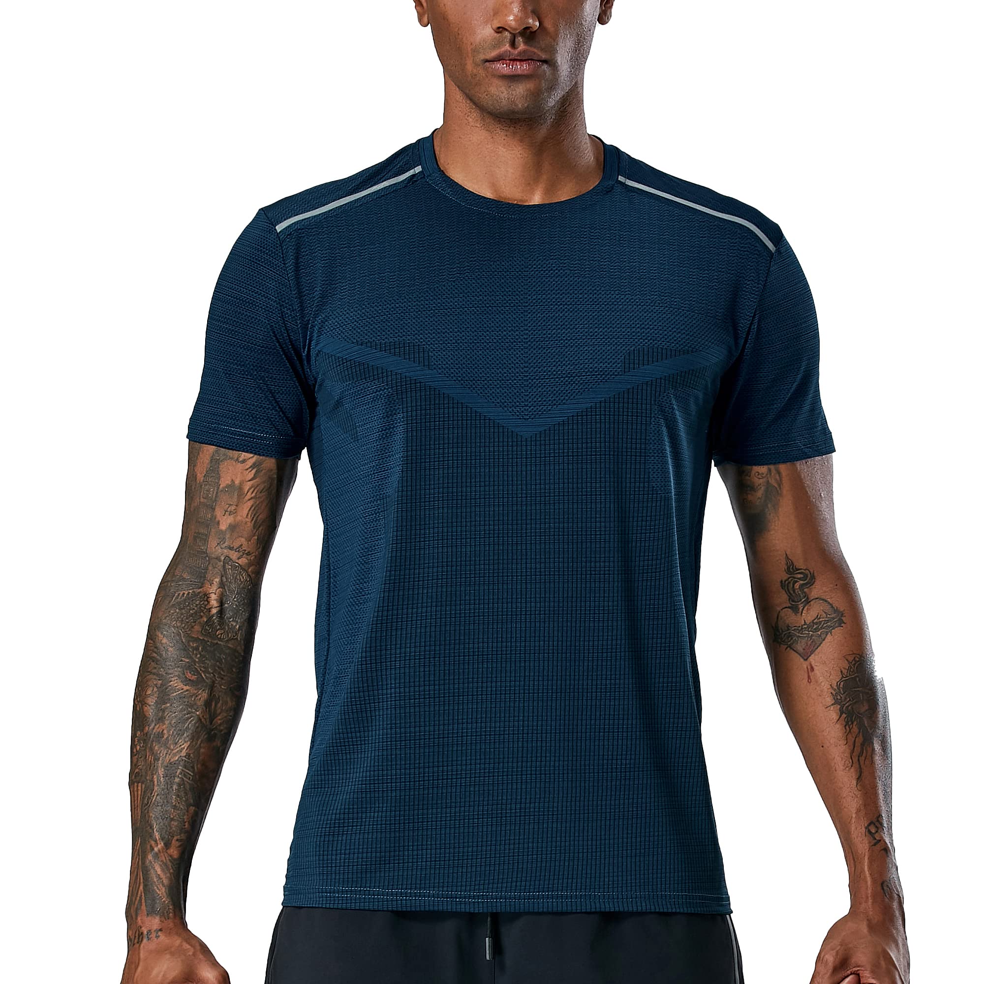 Men's Workout Shirts - Short Sleeve Moisture Wicking Dry Fit T-Shirts for Gym, Running & Training | Breathable Crew Neck Activewear for Men