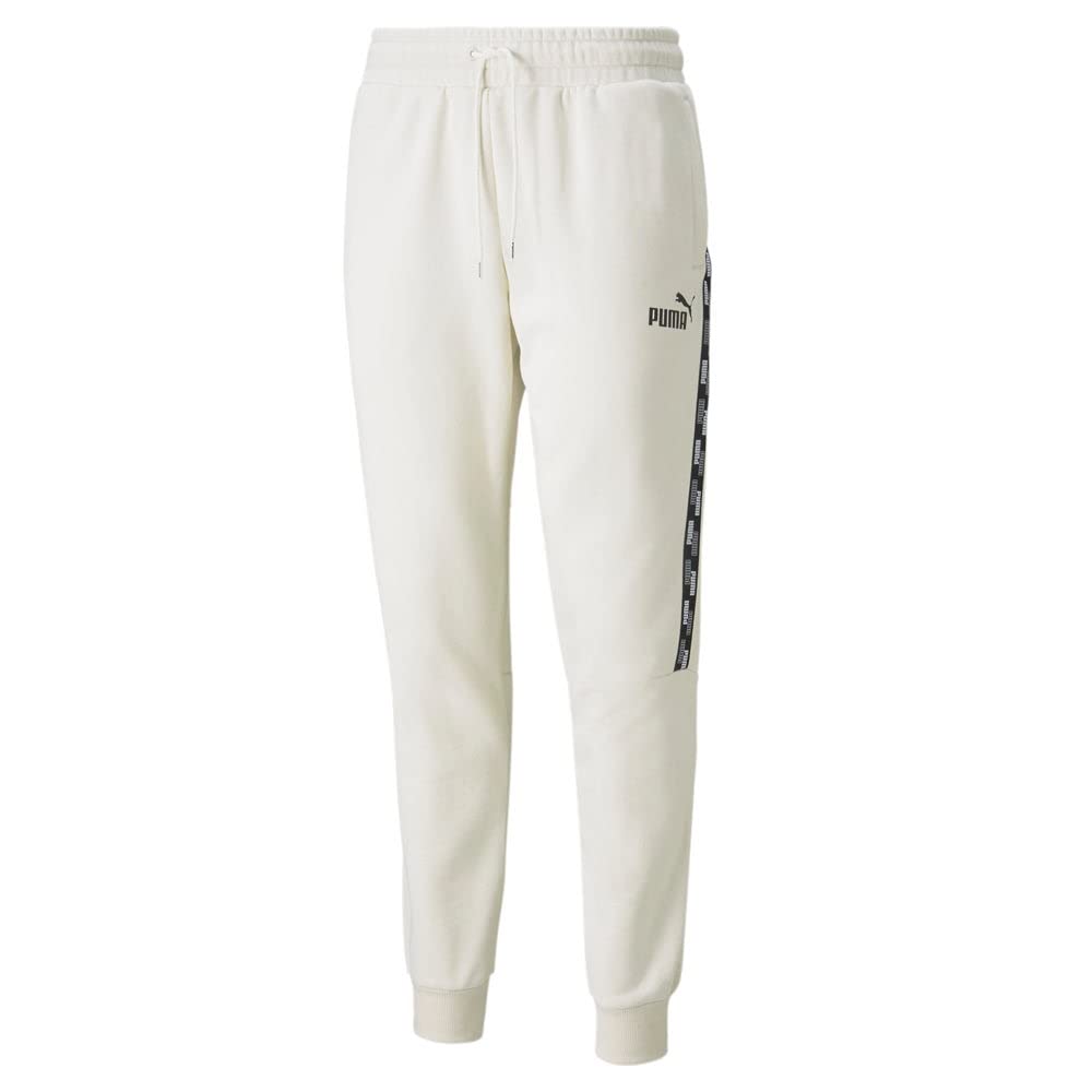 PUMA Men's Power Tape Sweatpants - Casual Joggers with Elastic Waistband, Comfortable Lounge Pants for Running, Gym & Everyday Wear - Beige