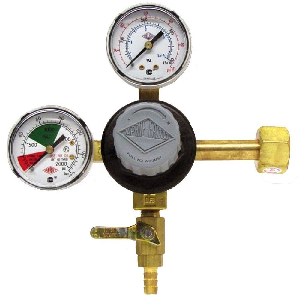 Premium Double Gauge CO2 Regulator with Polycarbonate Bonnet for Homebrew, Aquarium, and Kegerator Systems - Accurate Pressure Control for Draft Beer Dispensing and Carbonation