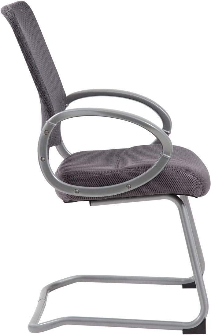 Boss Mesh Back Office Chair with Pewter Finish - Ergonomic Guest Chair [B6419] for Home Office, Conference Room & Reception Area