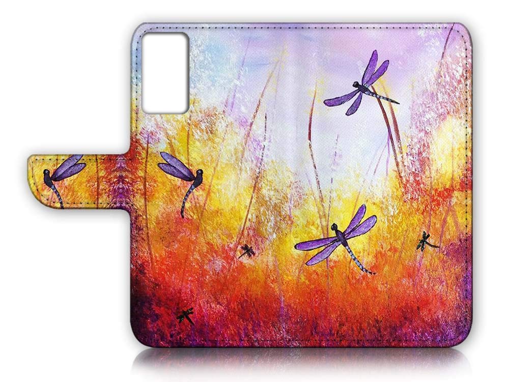 Samsung Galaxy A51 4G Flip Wallet Phone Case Cover - A21092 Dragonfly Design | Protective Leather Case with Card Holder for Everyday Use