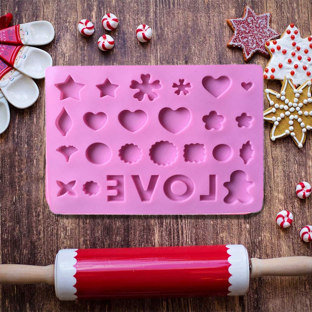 5Pcs Heart-Shaped Silicone Ice Cube Trays - 26 Cavities for Ice, Cake, Candy, Muffin & Chocolate Molds - DIY Baking & Fondant Decorating Tools - Perfect for Valentine's Day, Parties & Home Baking