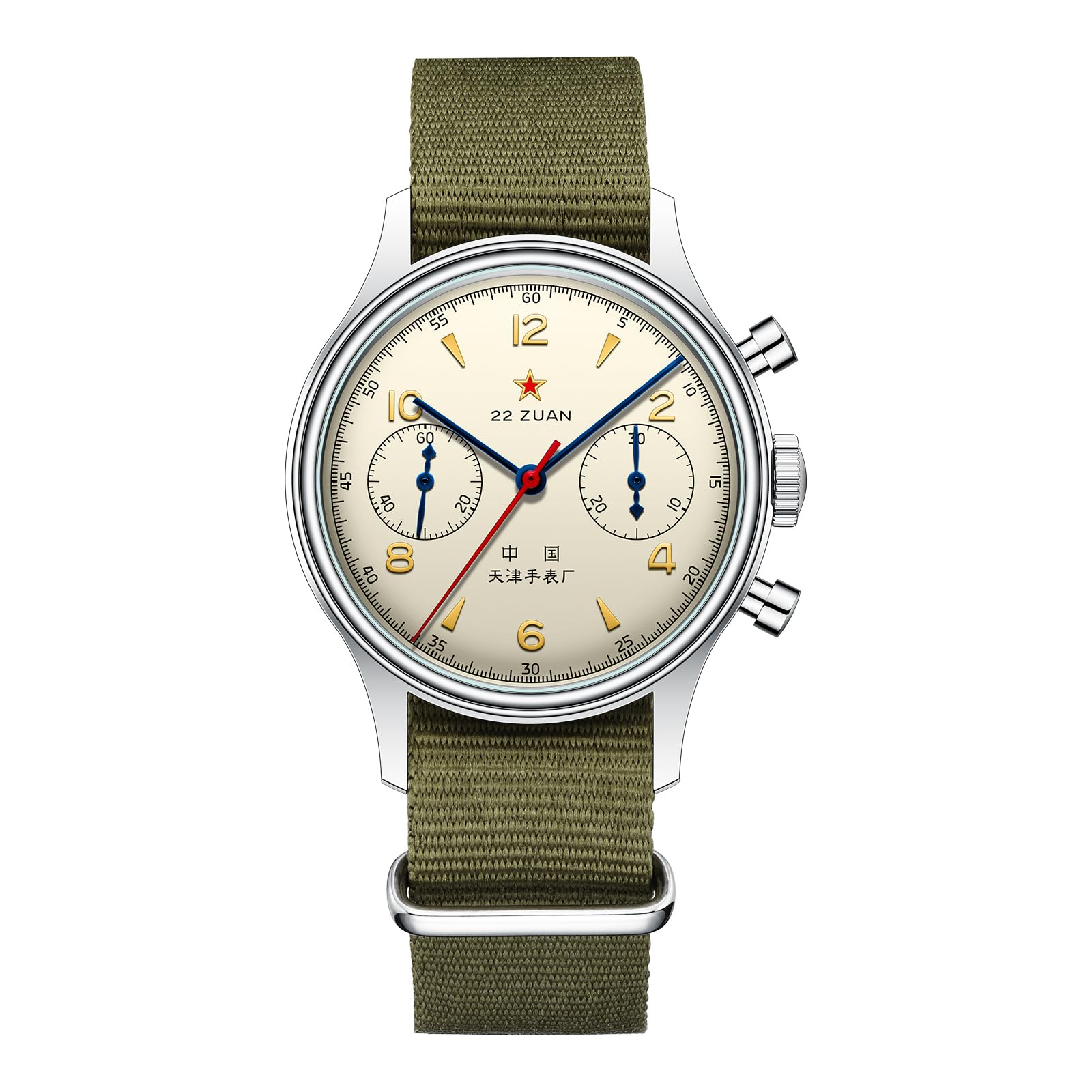 Seagull 1963 Aviation Chronograph Pilot Mechanical Watch for Men - Manual Winding ST1901 Movement, GD 1963 International Edition - Perfect for Aviation Enthusiasts & Watch Collectors