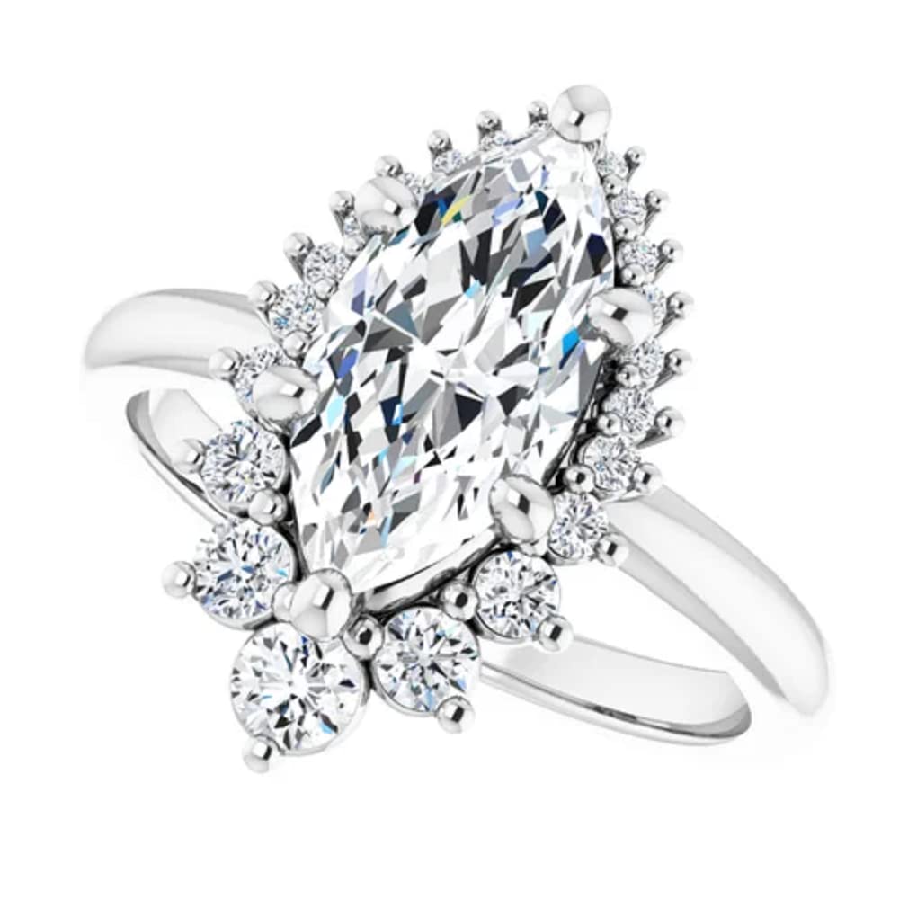 3 CT Marquise Cut Colorless Moissanite Engagement Ring for Women - Sterling Silver/Solid Gold Wedding Band Set - Diamond Alternative Solitaire Prong Ring - Perfect for Proposals, Anniversaries & Bridal Jewelry