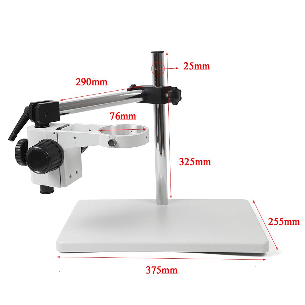 Professional Heavy Duty Aluminum Alloy Stereo Microscope Boom Stand - 70mm Ring with 360° Multi-Axis Rotation & Precision Focusing | Ideal for Laboratory, Research, Jewelry Making & Electronics Inspection