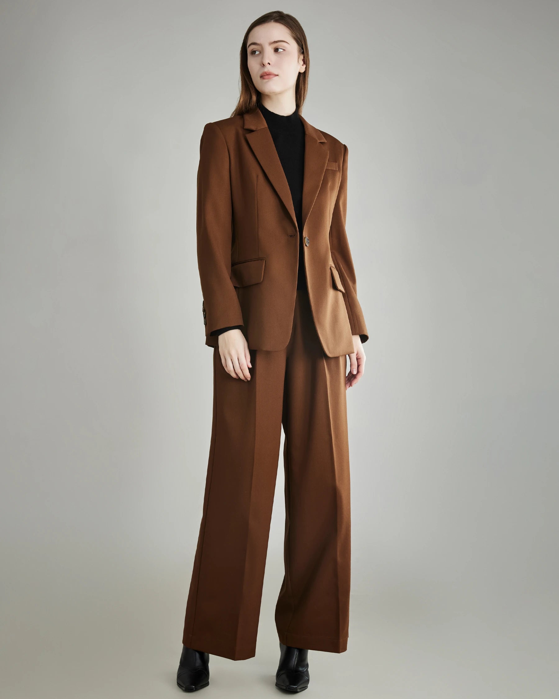 Women's Wool Blazer with Single Button - Elegant Office Wear & Business Casual Jacket for Professional Women | Perfect for Work, Meetings & Formal Events