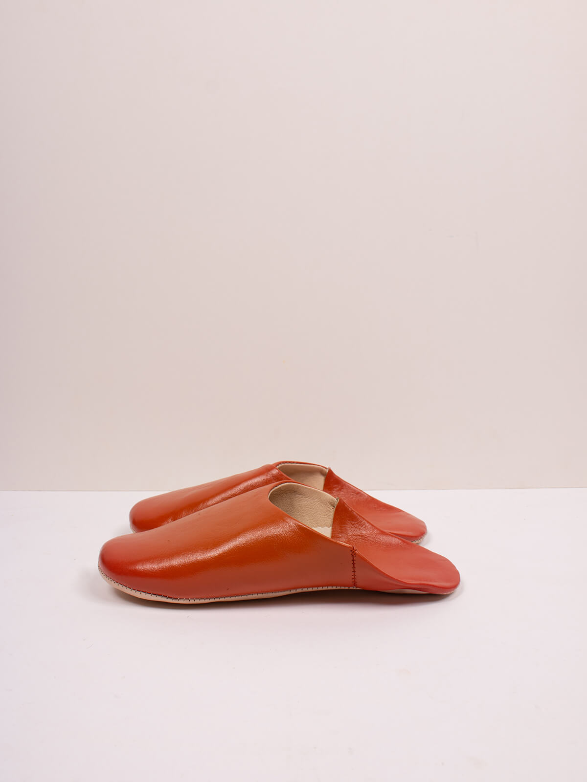 Moroccan Babouche Slippers - Soft Leather House Shoes for Men & Women, Comfortable & Stylish in Burnt Orange - Perfect for Home, Lounge & Indoor Relaxation