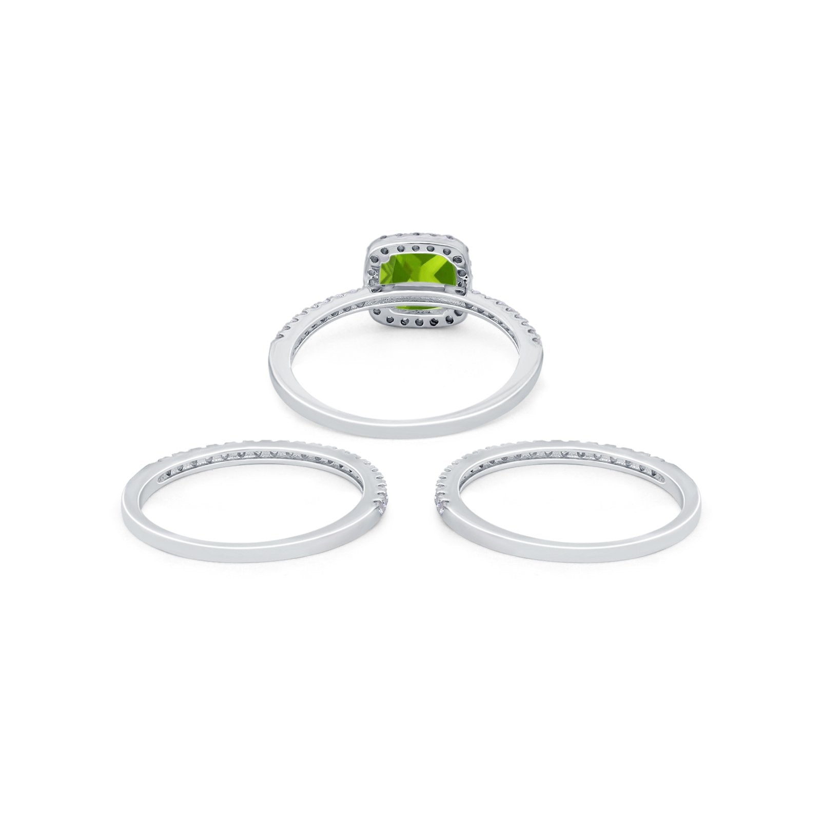 3-Piece Wedding Ring Set Round Cubic Zirconia 925 Sterling Silver Bridal Band for Women - Perfect for Engagement, Anniversary & Special Occasions