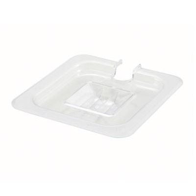 Nella 1/6 Size Clear Notched Food Pan Cover with Handle - Perfect for Buffet Serving, Catering, and Commercial Kitchen Use