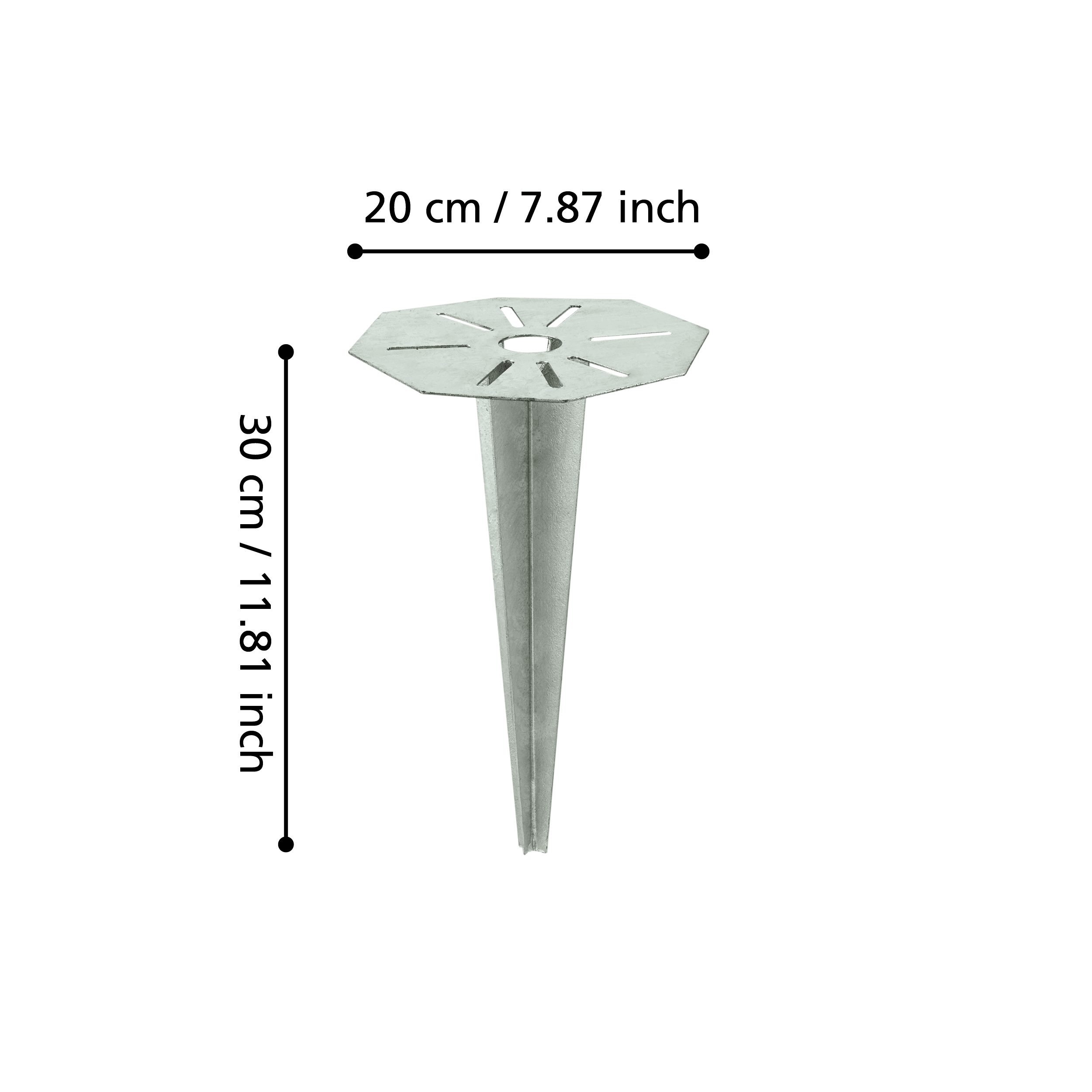 Eglo Cuba Zinc Outdoor Ground Spike Light - 30cm Weatherproof Garden Lighting for Pathways, Patios, and Landscaping