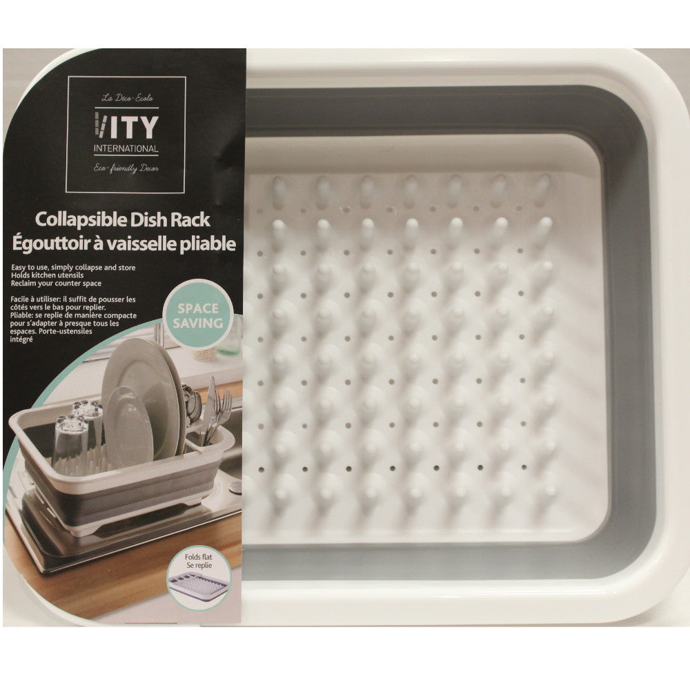 ITY Collapsible Dish Drying Rack - Space Saving Foldable Kitchen Organizer for Dishes, Cups & Utensils - Perfect for Small Apartments, RVs & Countertop Storage