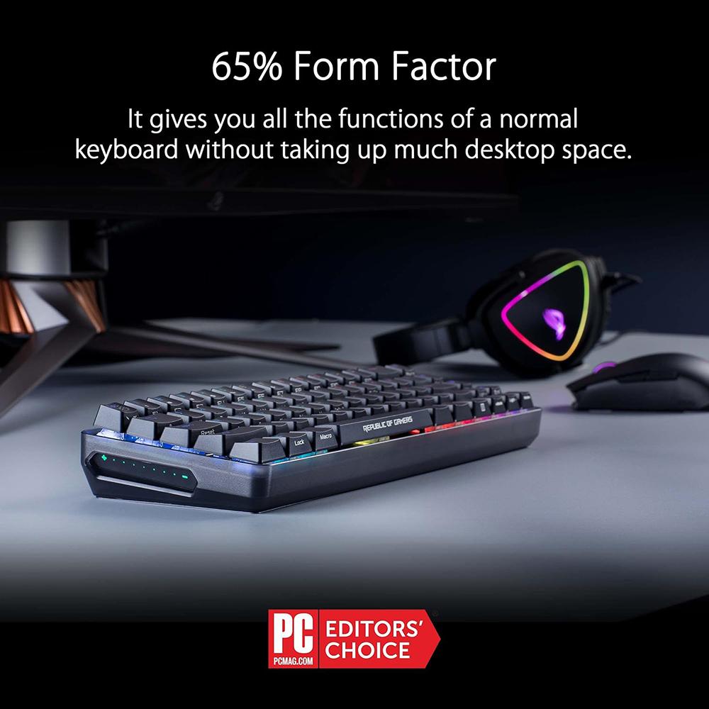 ASUS ROG Falchion NX Wireless 65% Compact Mechanical Gaming Keyboard - RGB Backlit, NX Red Switches, Bluetooth/Wireless/USB-C for PC, Mac, Gaming & Office Use