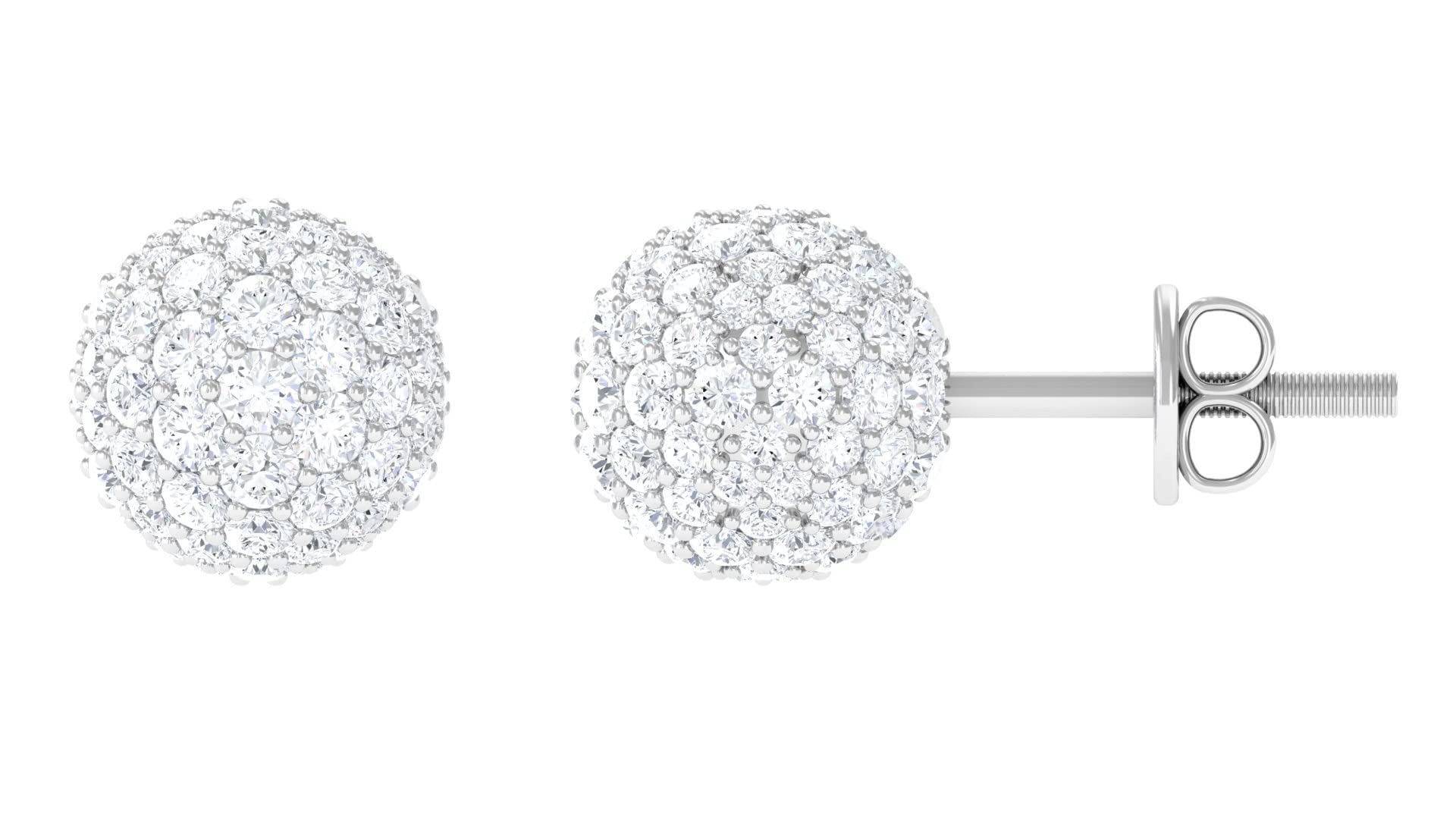 10K Solid Gold Zircon Stud Earrings for Women | Elegant Cubic Zirconia Cluster Earrings | Hypoallergenic CZ Jewelry for Everyday Wear & Special Occasions