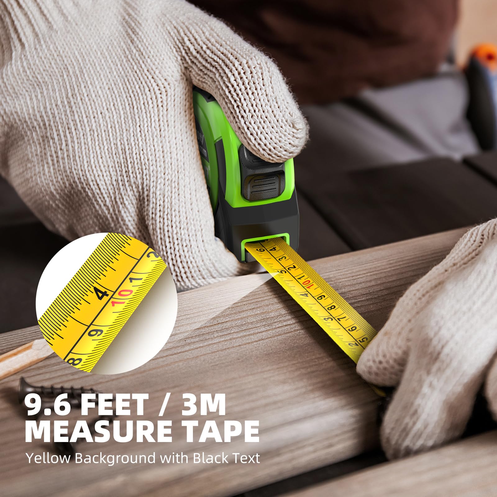 Huepar HM03CGTP 3D Cross Line Laser Level - 3 x 360° Self-Leveling Green Beam with Li-ion Battery, USB-C Charging, Hard Case & Tape Measure | Perfect for Construction, Renovation, Tile Installation & DIY Home Projects