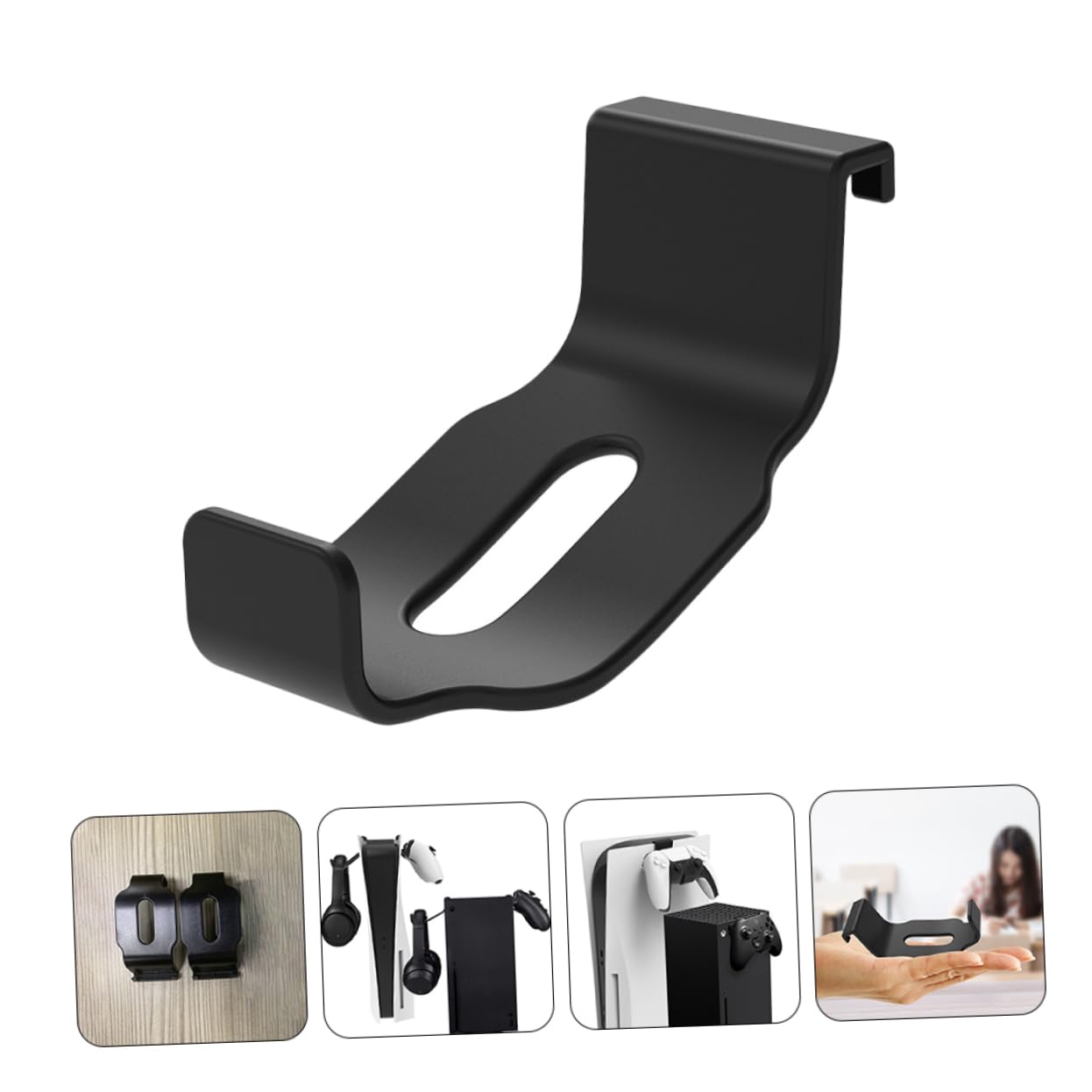 CIYODO Space-Saving Headphone Holder & Game Controller Stand - Sturdy Wall Mount Headset Hanger for Gaming Setup - Perfect for Bedroom, Office, or Game Room Organization