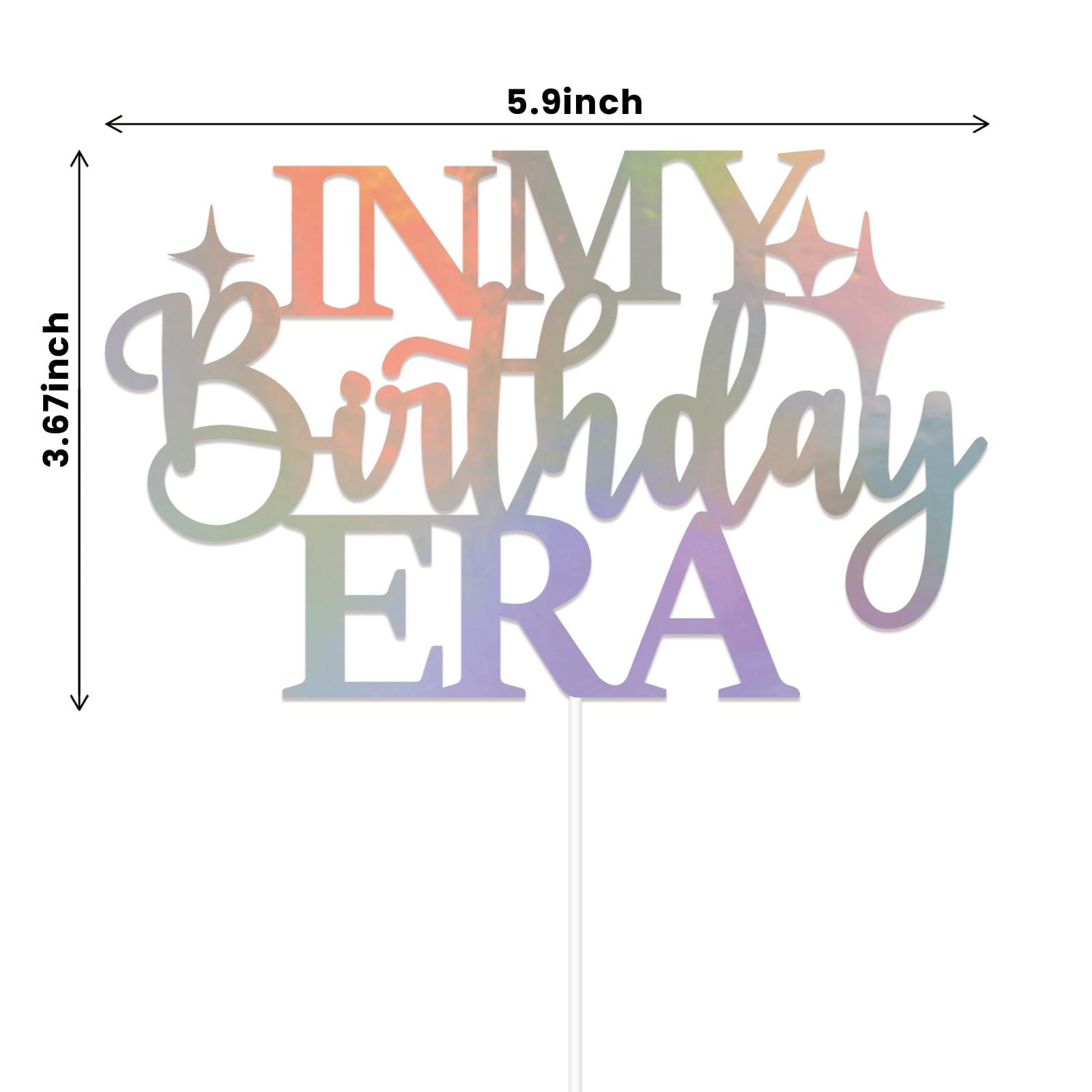 In My Birthday Era Cake Topper - Glitter Holographic Happy Birthday Decorations for Girls Birthday Party | Cake Decorations for Birthday Cakes, Cupcakes & Desserts