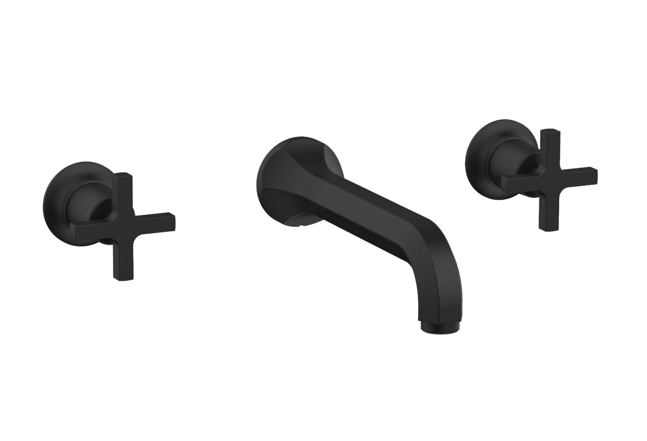 HEX MODERN Wall Tub Faucet Set with Cross Handles - Model 501 56 - Perfect for Bathroom Renovation and Modern Home Decor