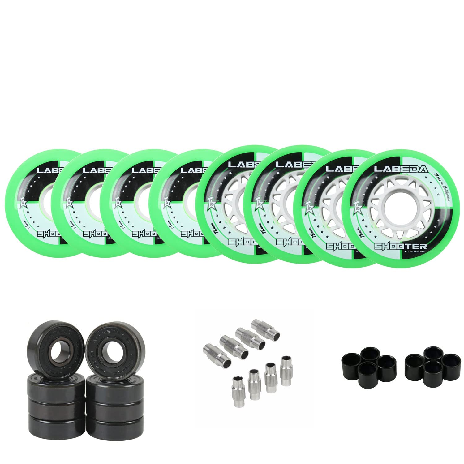 Labeda Shooter Inline Hockey Wheels with Hybrid Ceramic Bearings - High Performance Roller Skating Wheels for Speed & Control (Choose Your Size) - Perfect for Competitive Hockey, Rink Skating & Outdoor Training