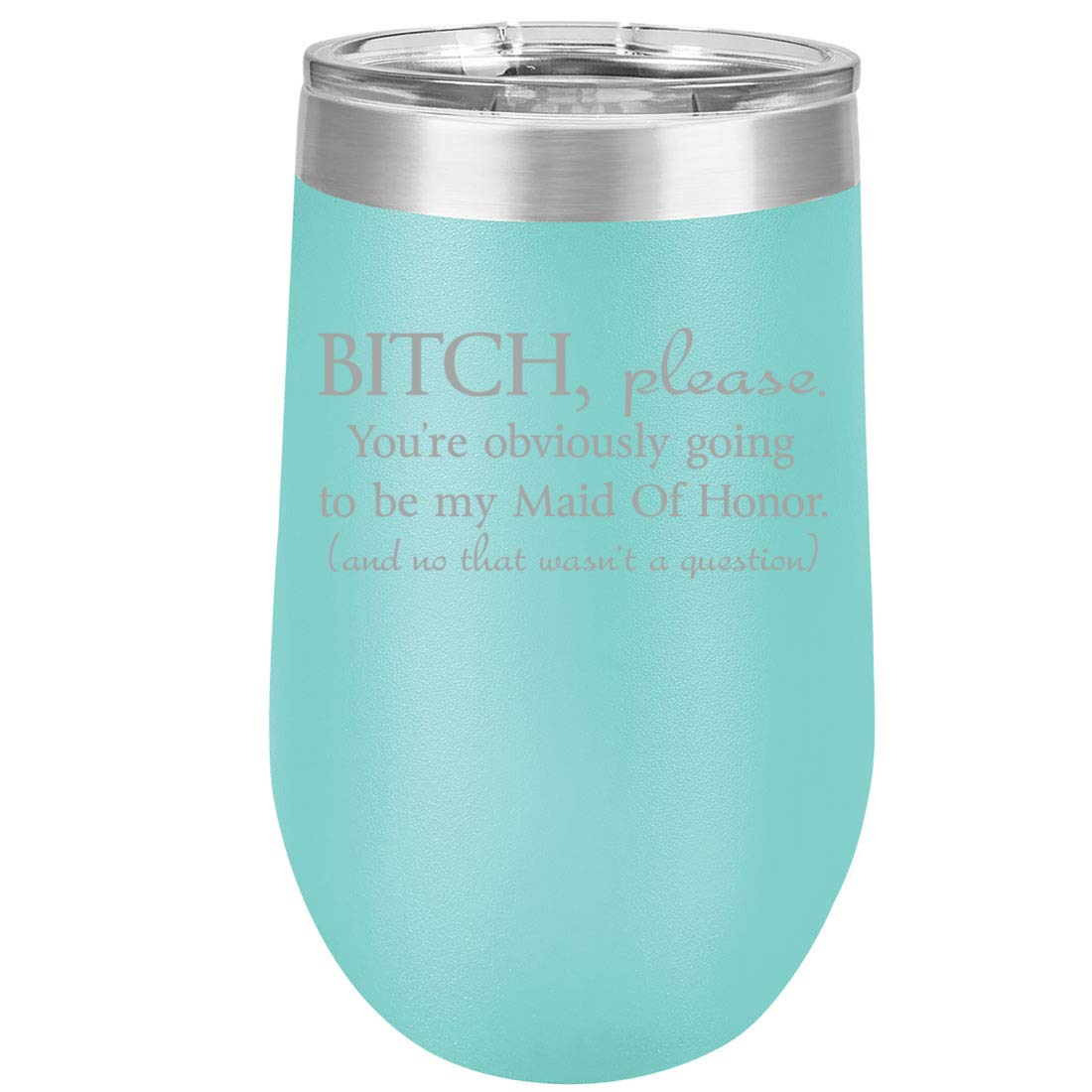16 oz Double Wall Vacuum Insulated Stainless Steel Wine Tumbler - Stemless Coffee Travel Mug with Lid & Leakproof Design - 