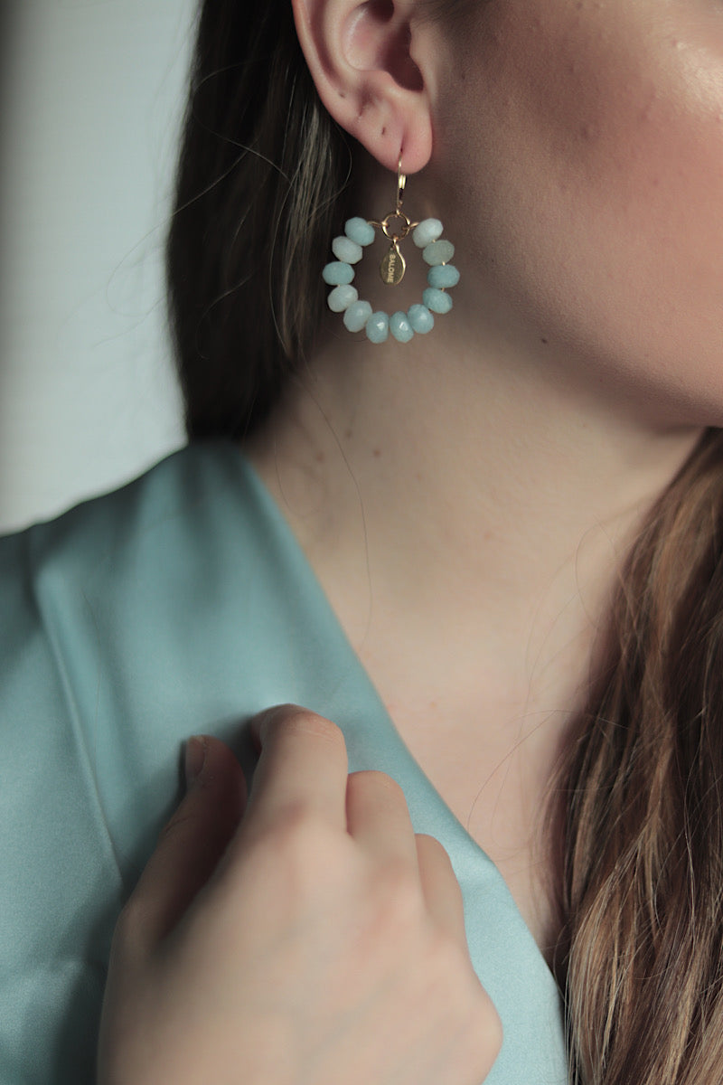 Exquisite Tribal Aquamarine Earrings for Bridal Jewelry – Perfect for Weddings, Prom & Special Occasions