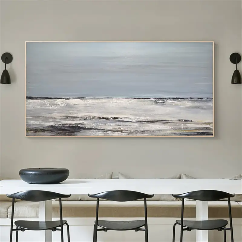 Ocean and Sky Painting #OS 020 - Handmade Canvas Wall Art for Home & Office Decor - Perfect for Living Room, Bedroom, or Office