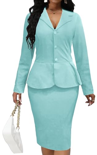 Peplum/Ligth Blue/Button