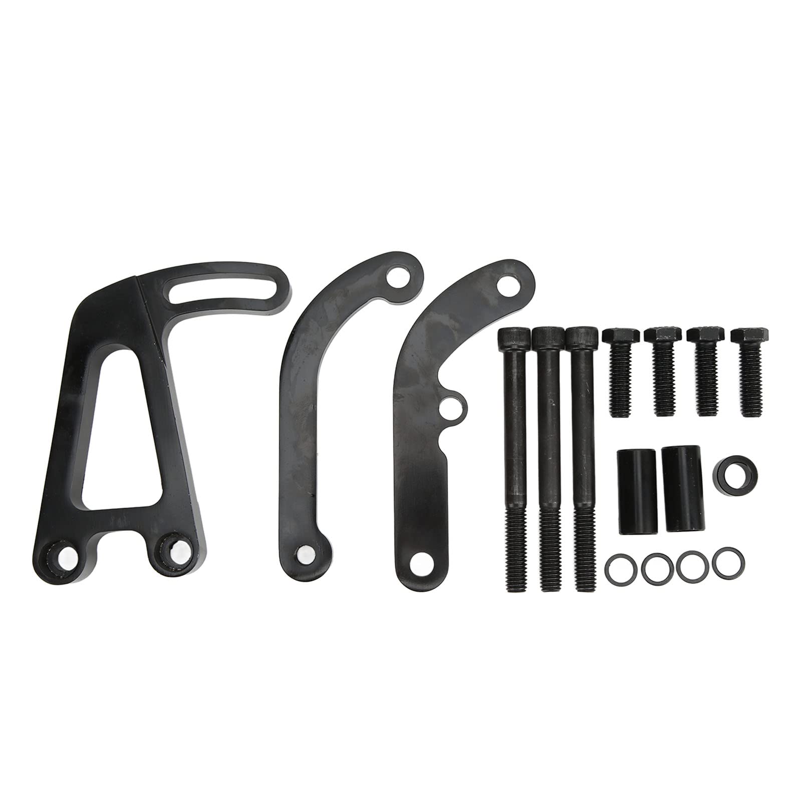 Aramox Aluminum Alloy Power Steering Bracket Kit for Chevy SBC Small Block 262-400 - Long Water Pump, Alternator & Power Steering Pump Replacement - Perfect for Engine Upgrades & Performance Modifications