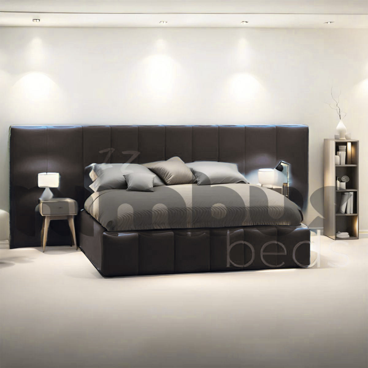 Victoria Queen Bed Frame with Upholstered Headboard - Modern Platform Bed with Wooden Slats - Sturdy & Noise-Free for Bedroom, Guest Room, or Dorm