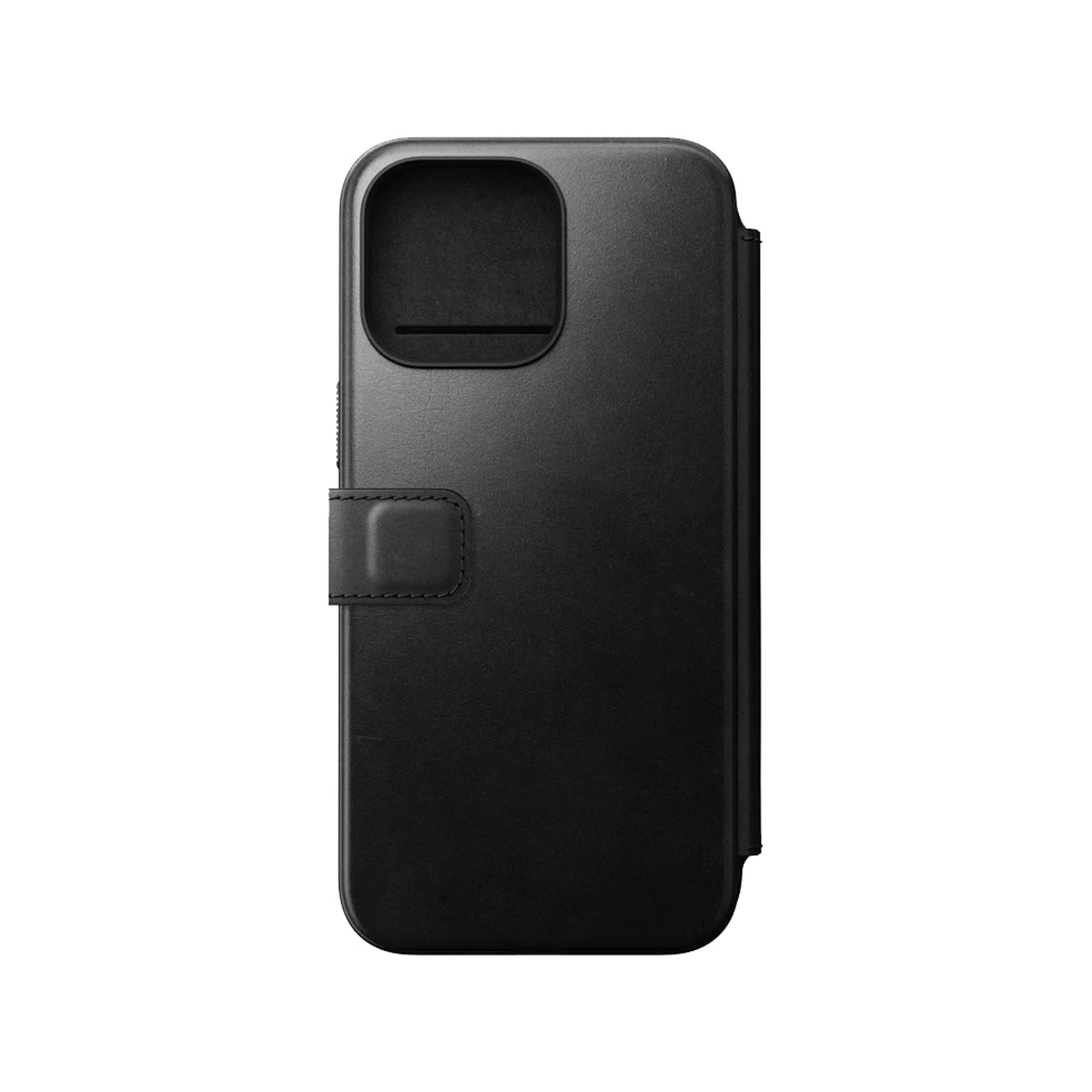 Premium Nomad Horween Leather Folio Case for iPhone 15 Pro Max - Black | Slim Protective Wallet Cover with Card Slots | Perfect for Business Professionals & Travel